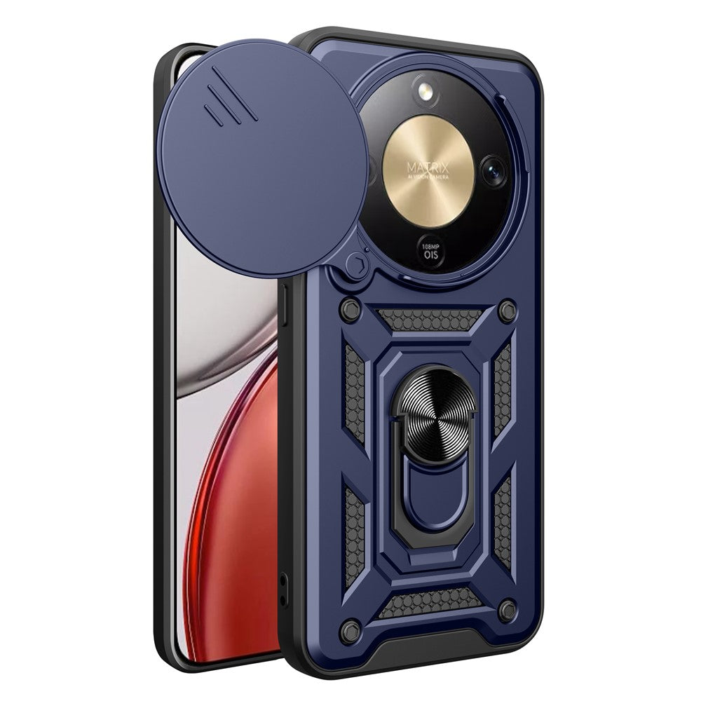 For Honor Magic8 Lite 5G / X9d 5G / X70 5G Case with Slide Camera Lid PC + TPU Kickstand Phone Cover