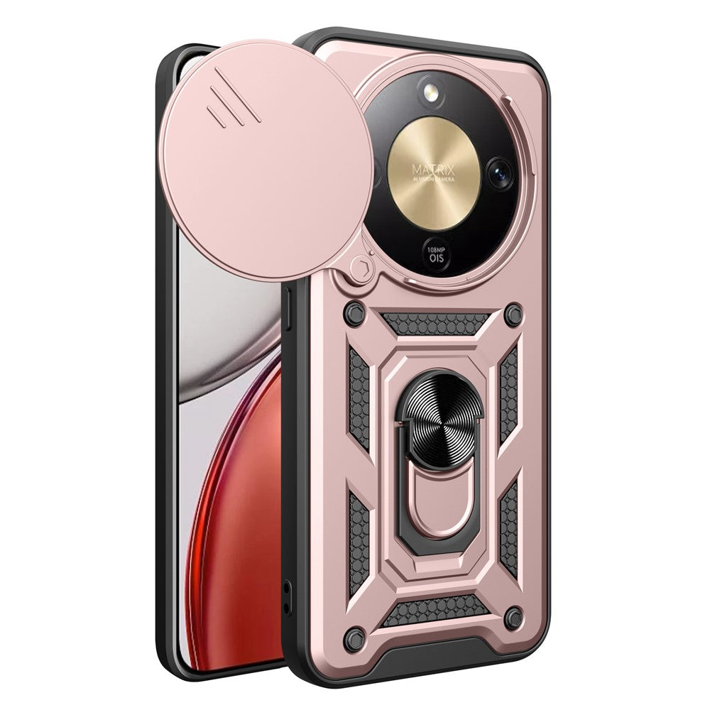 For Honor Magic8 Lite 5G / X9d 5G / X70 5G Case with Slide Camera Lid PC + TPU Kickstand Phone Cover