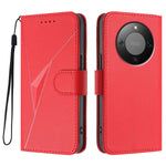 For Honor Magic8 Lite 5G / X9d 5G / X70 5G Case Triangle Imprint Leather Phone Cover with Lanyard