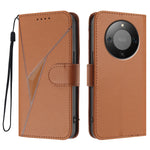 For Honor Magic8 Lite 5G / X9d 5G / X70 5G Case Triangle Imprint Leather Phone Cover with Lanyard