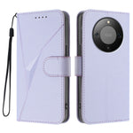 For Honor Magic8 Lite 5G / X9d 5G / X70 5G Case Triangle Imprint Leather Phone Cover with Lanyard