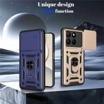 Telefoncover til Honor 400 Smart 5G / 4G / X7d 4G / 5G PC + TPU Kickstand Cover med Skydende Kameralåg