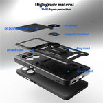 Telefoncover til Honor 400 Smart 5G / 4G / X7d 4G / 5G PC + TPU Kickstand Cover med Skydende Kameralåg