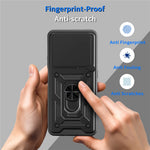 Telefoncover til Honor 400 Smart 5G / 4G / X7d 4G / 5G PC + TPU Kickstand Cover med Skydende Kameralåg