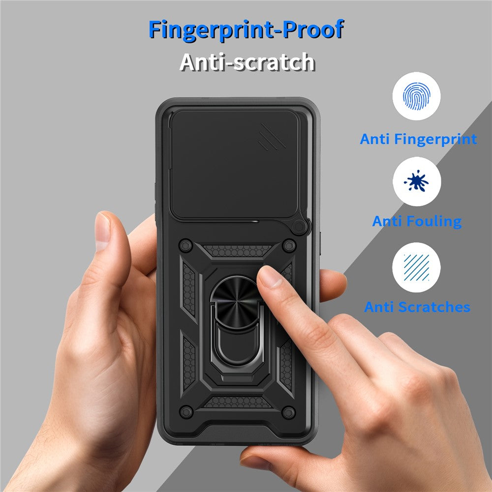 Telefoncover til Honor 400 Smart 5G / 4G / X7d 4G / 5G PC + TPU Kickstand Cover med Skydende Kameralåg
