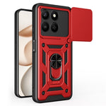 Telefoncover til Honor 400 Smart 5G / 4G / X7d 4G / 5G PC + TPU Kickstand Cover med Skydende Kameralåg