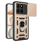 Telefoncover til Honor 400 Smart 5G / 4G / X7d 4G / 5G PC + TPU Kickstand Cover med Skydende Kameralåg