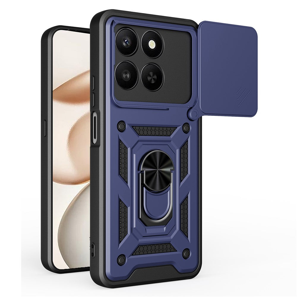 AMORUS telefoncover til Honor 400 Smart 5G / 4G / X7d 4G / 5G støttefod PC + TPU cover med skydelåg til kameralinse