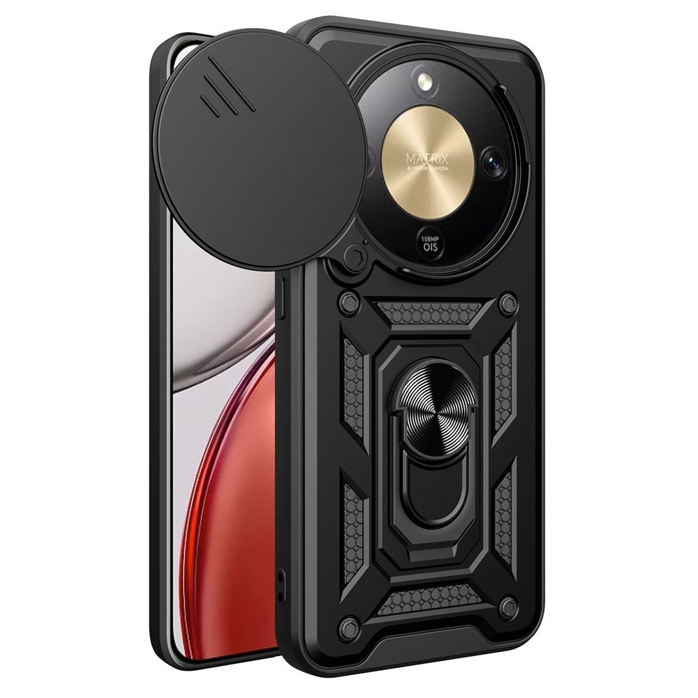 AMORUS For Honor Magic8 Lite 5G / X9d 5G / X70 5G Case Kickstand PC + TPU Phone Cover with Camera Lens Slider