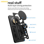 AMORUS For Honor Magic8 Lite 5G / X9d 5G / X70 5G Case Kickstand PC + TPU Phone Cover with Camera Lens Slider