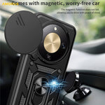 AMORUS For Honor Magic8 Lite 5G / X9d 5G / X70 5G Case Kickstand PC + TPU Phone Cover with Camera Lens Slider
