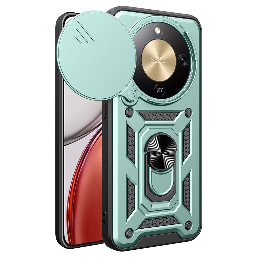 AMORUS For Honor Magic8 Lite 5G / X9d 5G / X70 5G Case Kickstand PC + TPU Phone Cover with Camera Lens Slider