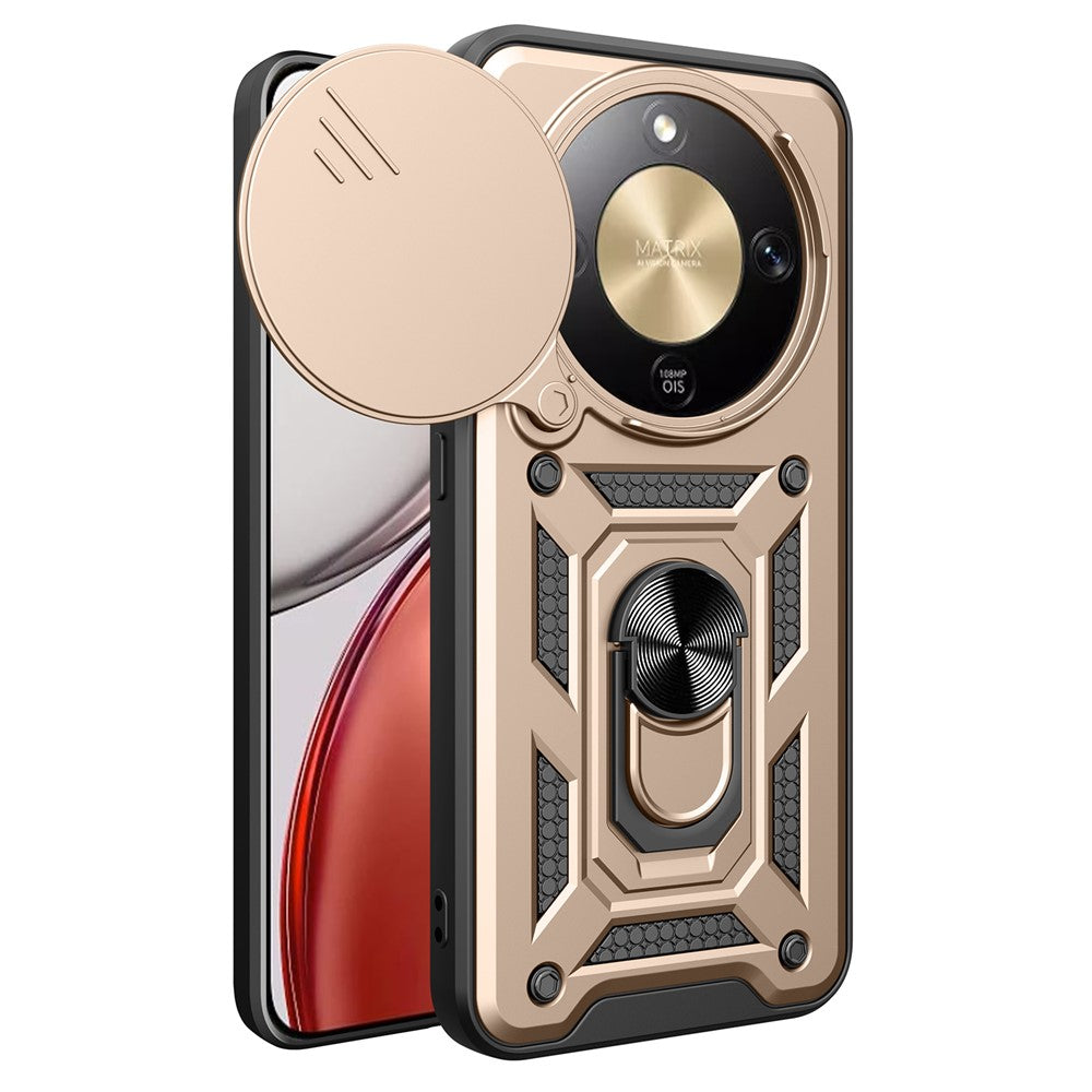 AMORUS For Honor Magic8 Lite 5G / X9d 5G / X70 5G Case Kickstand PC + TPU Phone Cover with Camera Lens Slider