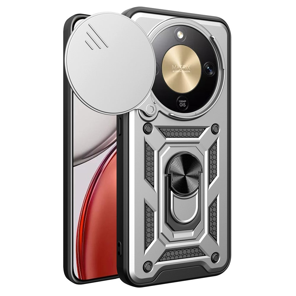 AMORUS For Honor Magic8 Lite 5G / X9d 5G / X70 5G Case Kickstand PC + TPU Phone Cover with Camera Lens Slider