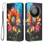 For Honor Magic8 Lite 5G / X9d 5G / X70 5G Wallet Case Pattern Printing PU Leather Phone Cover with Lanyard