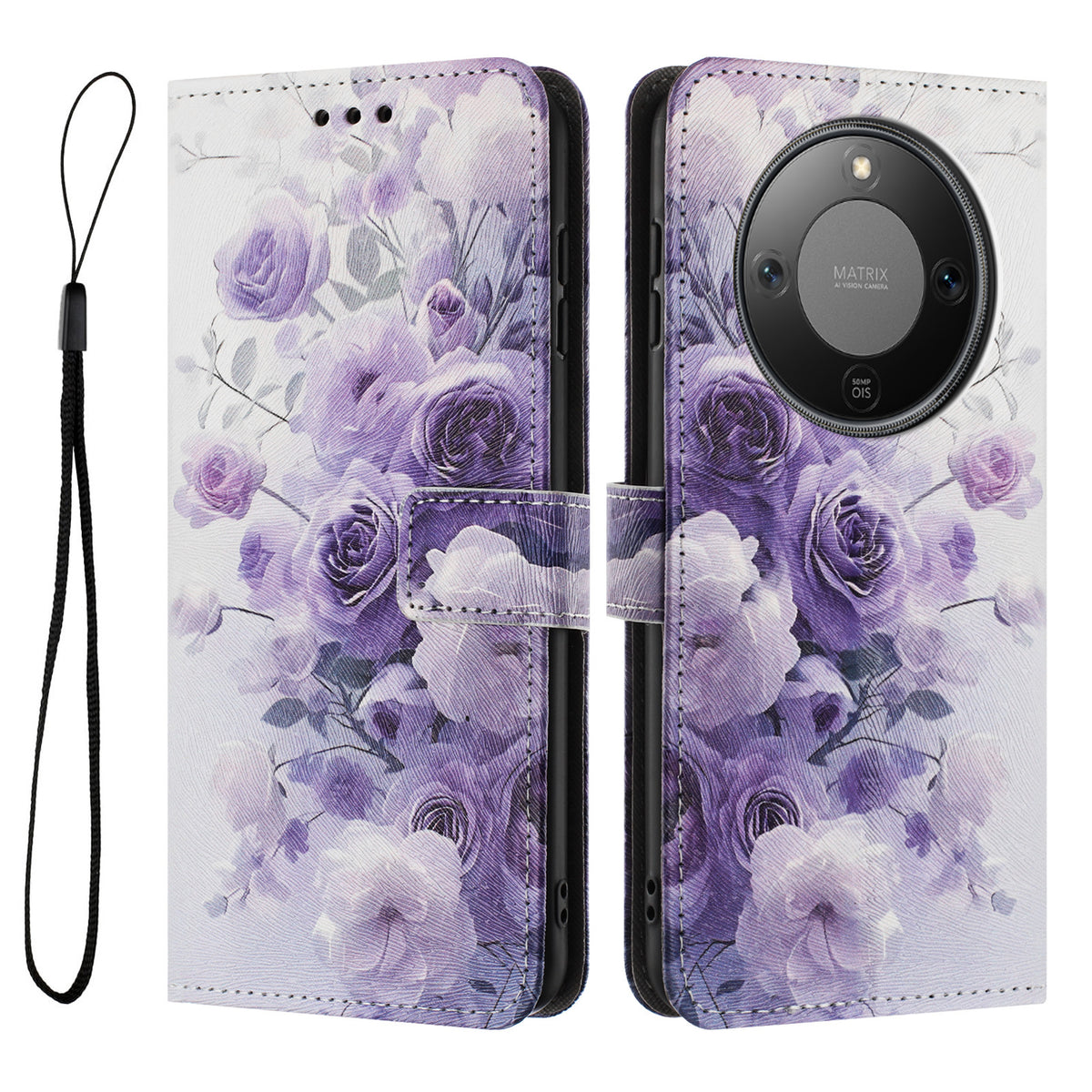 For Honor Magic8 Lite 5G / X9d 5G / X70 5G Wallet Case Pattern Printing PU Leather Phone Cover with Lanyard