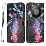 For Honor Magic8 Lite 5G / X9d 5G / X70 5G Wallet Case Pattern Printing PU Leather Phone Cover with Lanyard
