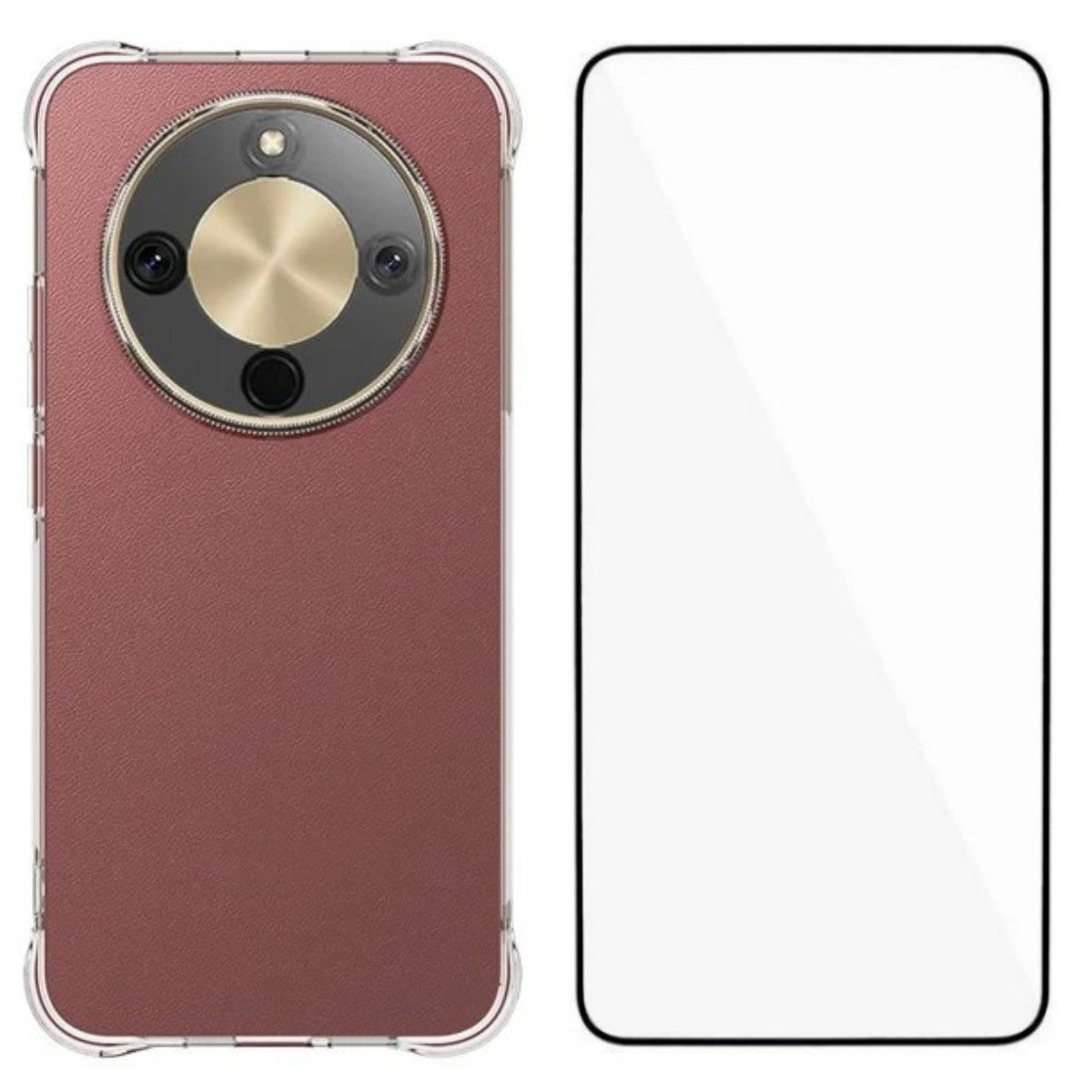 WANLONFENG Skal till Honor Magic8 Lite 5G / X9d 5G / X70 5G, WL-serien, 2,0 mm TPU-mobilskal med härdat glas