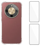 WANLONFENG For Honor Magic8 Lite 5G / X9d 5G / X70 5G TPU Case  WL2 Series 2.0mm Phone Cover with 2Pcs Tempered Glass Films