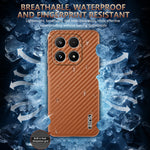 AZNS For Xiaomi 17 Case Electroplating Carbon Fiber Texture PU + TPU Phone Cover