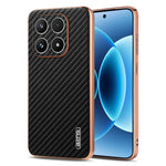AZNS För Xiaomi 17 Skal Galvaniserad Kolfiberstruktur PU + TPU mobilskal