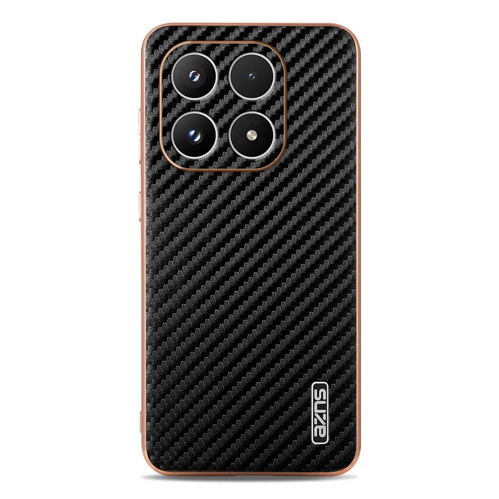 AZNS För Xiaomi 17 Skal Galvaniserad Kolfiberstruktur PU + TPU mobilskal