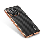 AZNS For Xiaomi 17 Case Electroplating Carbon Fiber Texture PU + TPU Phone Cover
