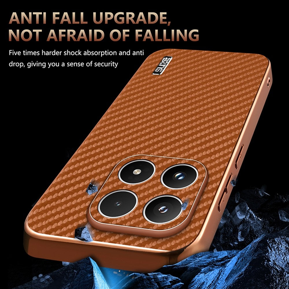 AZNS För Xiaomi 17 Skal Galvaniserad Kolfiberstruktur PU + TPU mobilskal
