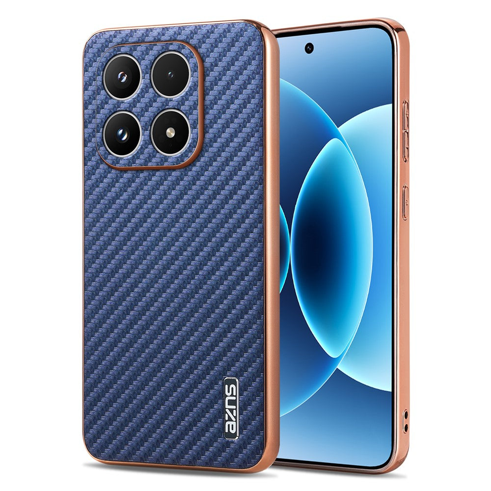 AZNS För Xiaomi 17 Skal Galvaniserad Kolfiberstruktur PU + TPU mobilskal