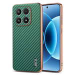 AZNS För Xiaomi 17 Skal Galvaniserad Kolfiberstruktur PU + TPU mobilskal