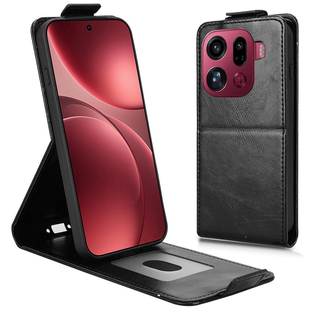 For Oppo Find X9 Pro 5G Stand Case Magnetic Clasp Vertical Flip Leather Phone Cover with Card Holder