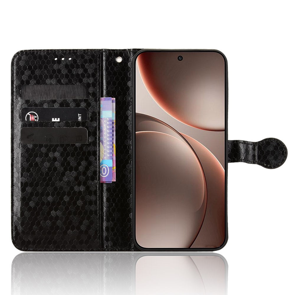 For Oppo Find X9 5G Wallet Case Dot Pattern Imprint PU Leather Phone Cover with Wrist Strap