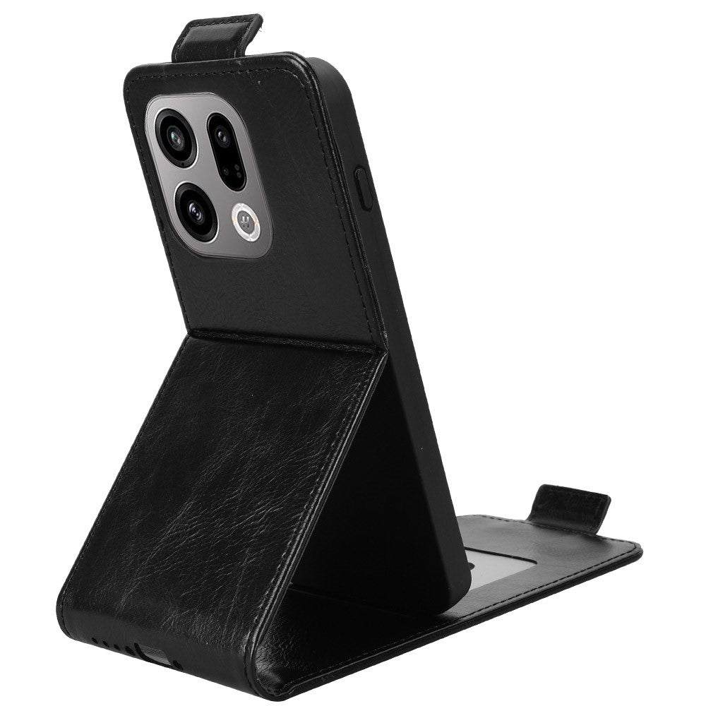 Oppo Find X9 5G Stativfodral Magnetiskt Spänne Vertikalt Flip Lädermobilfodral med Korthållare