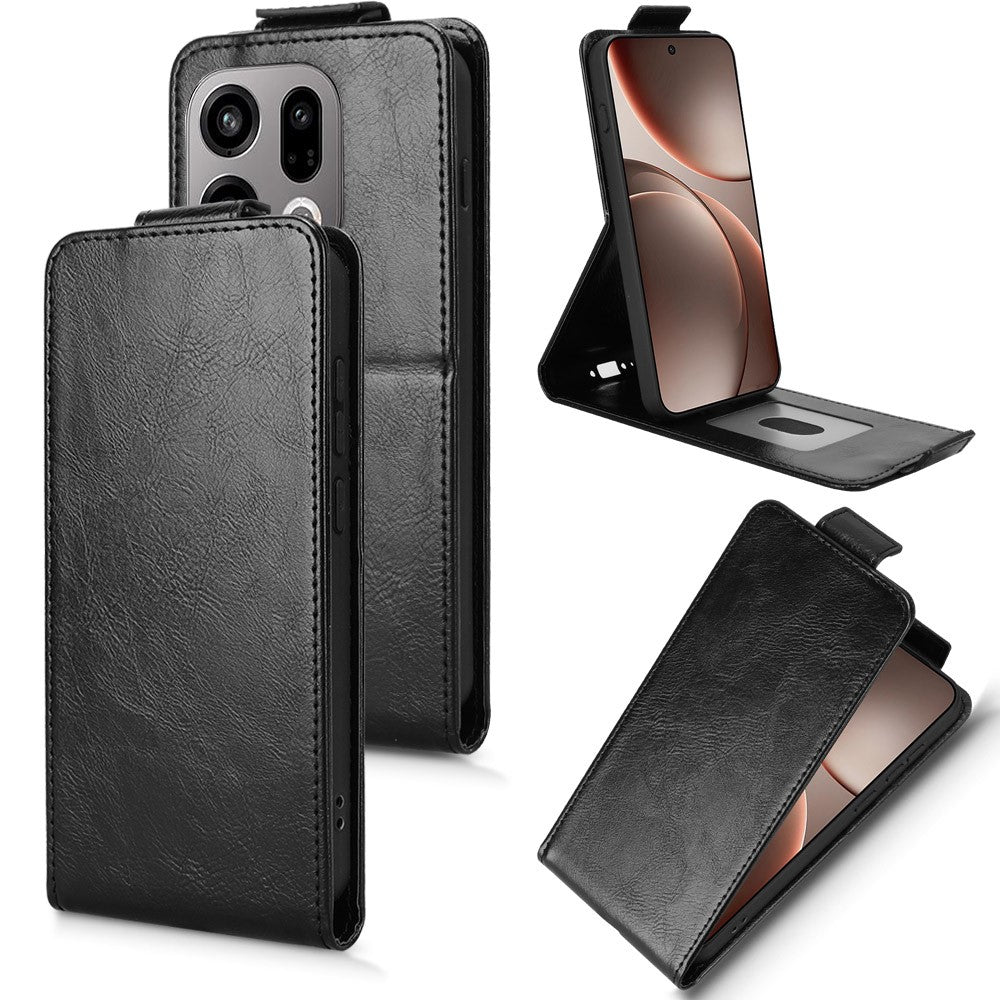 Oppo Find X9 5G Stativfodral Magnetiskt Spänne Vertikalt Flip Lädermobilfodral med Korthållare