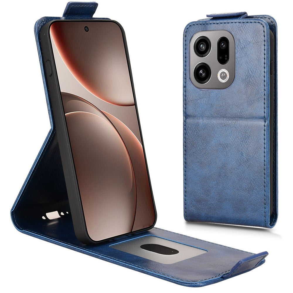 Oppo Find X9 5G Stativfodral Magnetiskt Spänne Vertikalt Flip Lädermobilfodral med Korthållare
