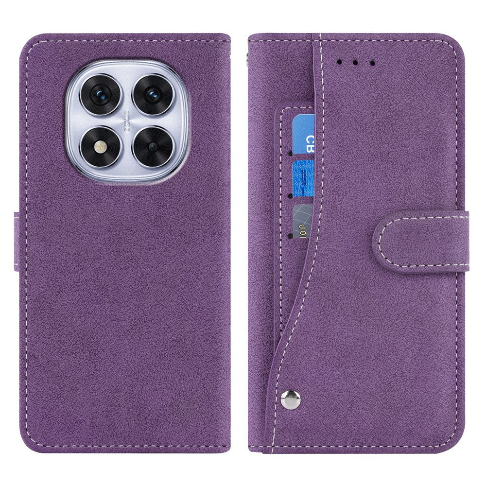 For Xiaomi Redmi Note 14 Pro 4G / 5G / Poco X7 5G Case Retro PU Leather Wallet Phone Cover with Rotating Card Slots Holder