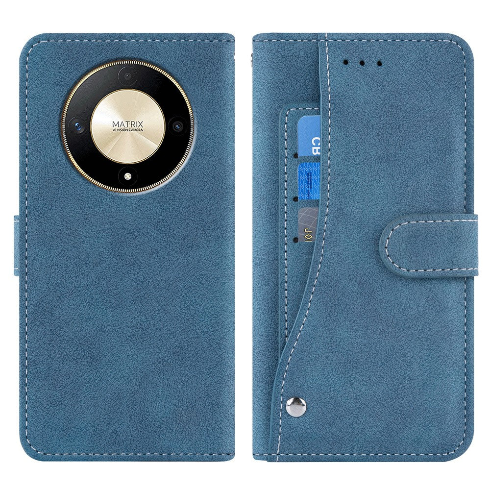 Phone Case For Honor Magic6 Lite 5G / X9b 5G / X50 5G Retro PU Leather Wallet Cover with Rotating Card Slots Holder