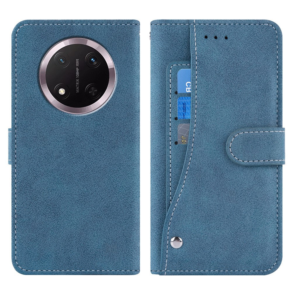 Phone Case For Honor Magic7 Lite 5G / X9c 5G / X60 Pro 5G Retro PU Leather Wallet Cover with Rotating Card Slots Holder