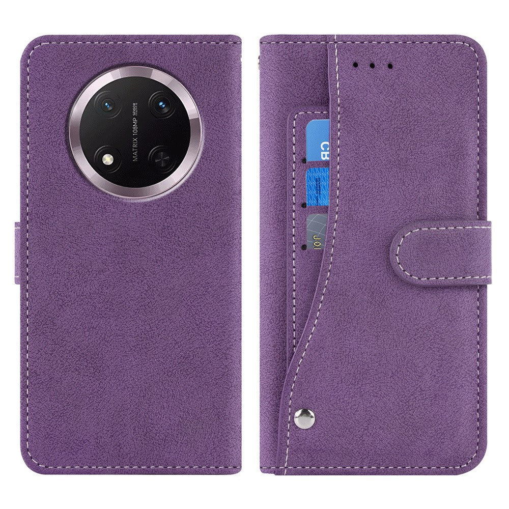 Phone Case For Honor Magic7 Lite 5G / X9c 5G / X60 Pro 5G Retro PU Leather Wallet Cover with Rotating Card Slots Holder