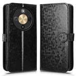 For Honor Magic8 Lite 5G / X9d 5G / X70 5G Wallet Case Dot Pattern Imprint PU Leather Phone Cover with Wrist Strap