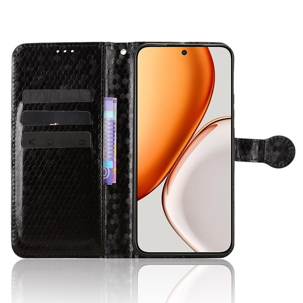 For Honor Magic8 Lite 5G / X9d 5G / X70 5G Wallet Case Dot Pattern Imprint PU Leather Phone Cover with Wrist Strap
