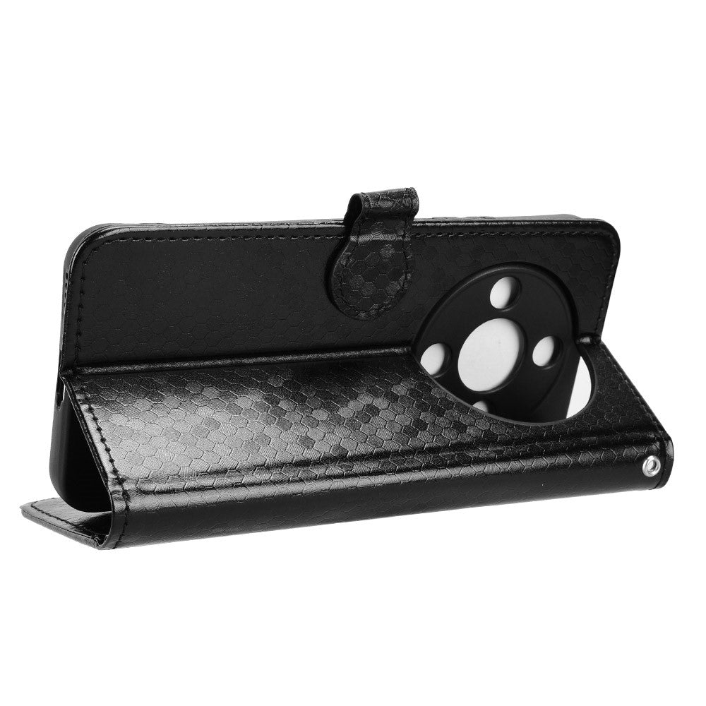 For Honor Magic8 Lite 5G / X9d 5G / X70 5G Wallet Case Dot Pattern Imprint PU Leather Phone Cover with Wrist Strap