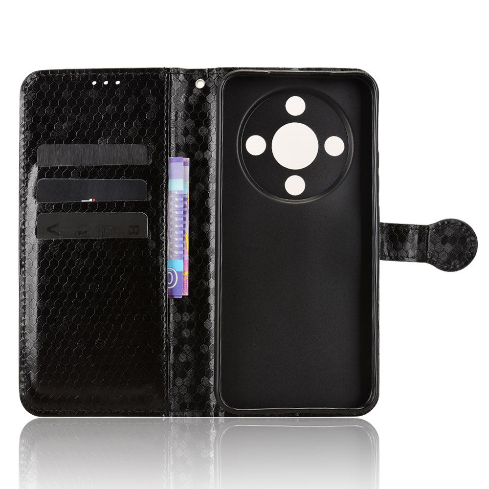 For Honor Magic8 Lite 5G / X9d 5G / X70 5G Wallet Case Dot Pattern Imprint PU Leather Phone Cover with Wrist Strap