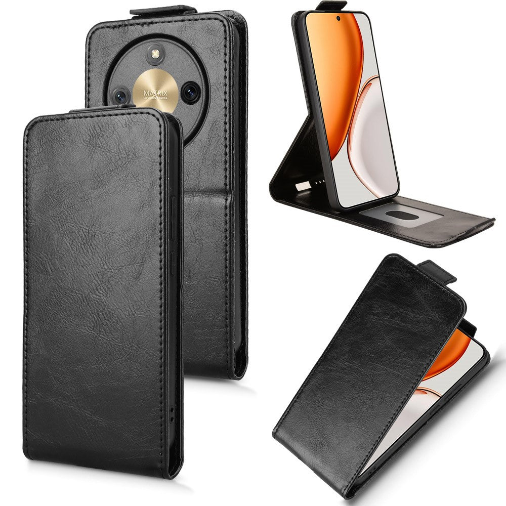 For Honor Magic8 Lite 5G / X9d 5G / X70 5G Stand Case Magnetic Clasp Vertical Flip Leather Phone Cover with Card Holder