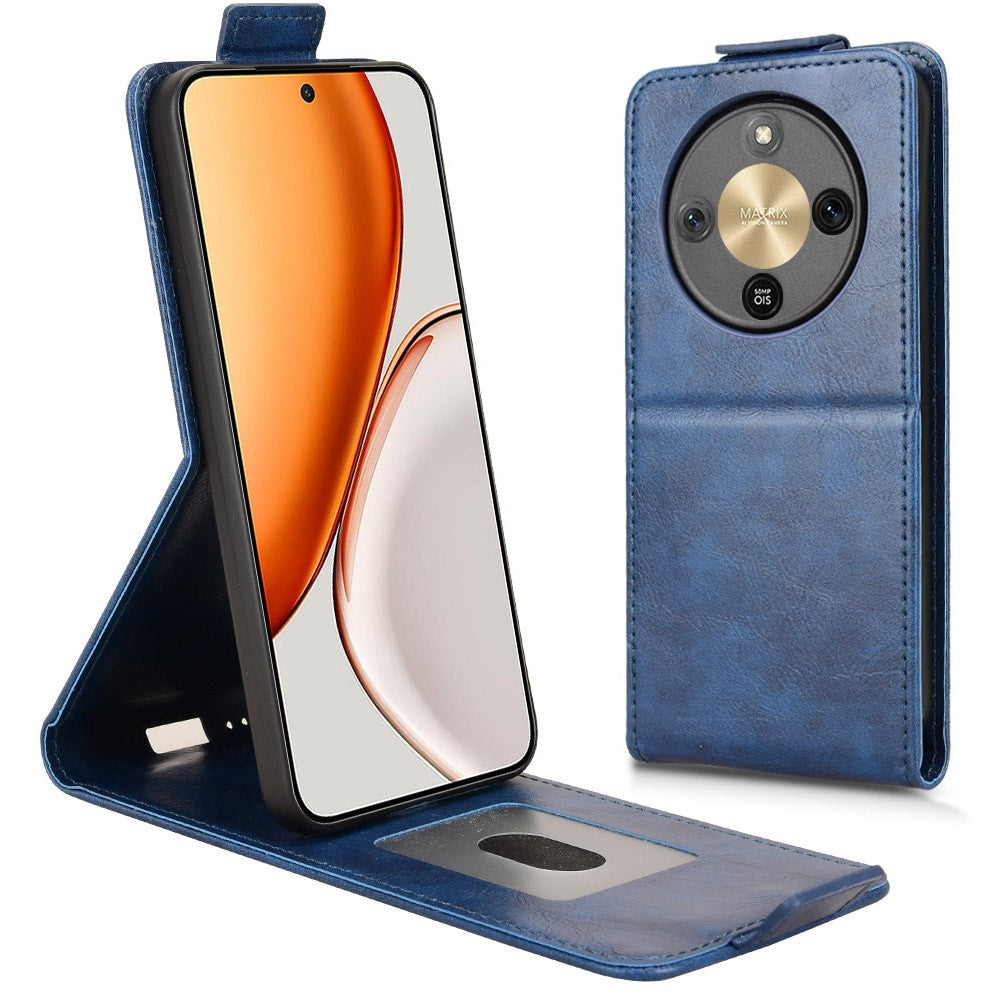 For Honor Magic8 Lite 5G / X9d 5G / X70 5G Stand Case Magnetic Clasp Vertical Flip Leather Phone Cover with Card Holder