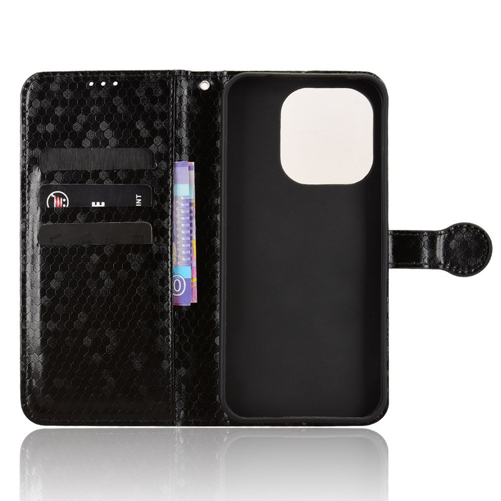 OnePlus 15 5G Plånboksfodral Prickmönster Avtryck PU-läder mobilfodral med Handledsrem