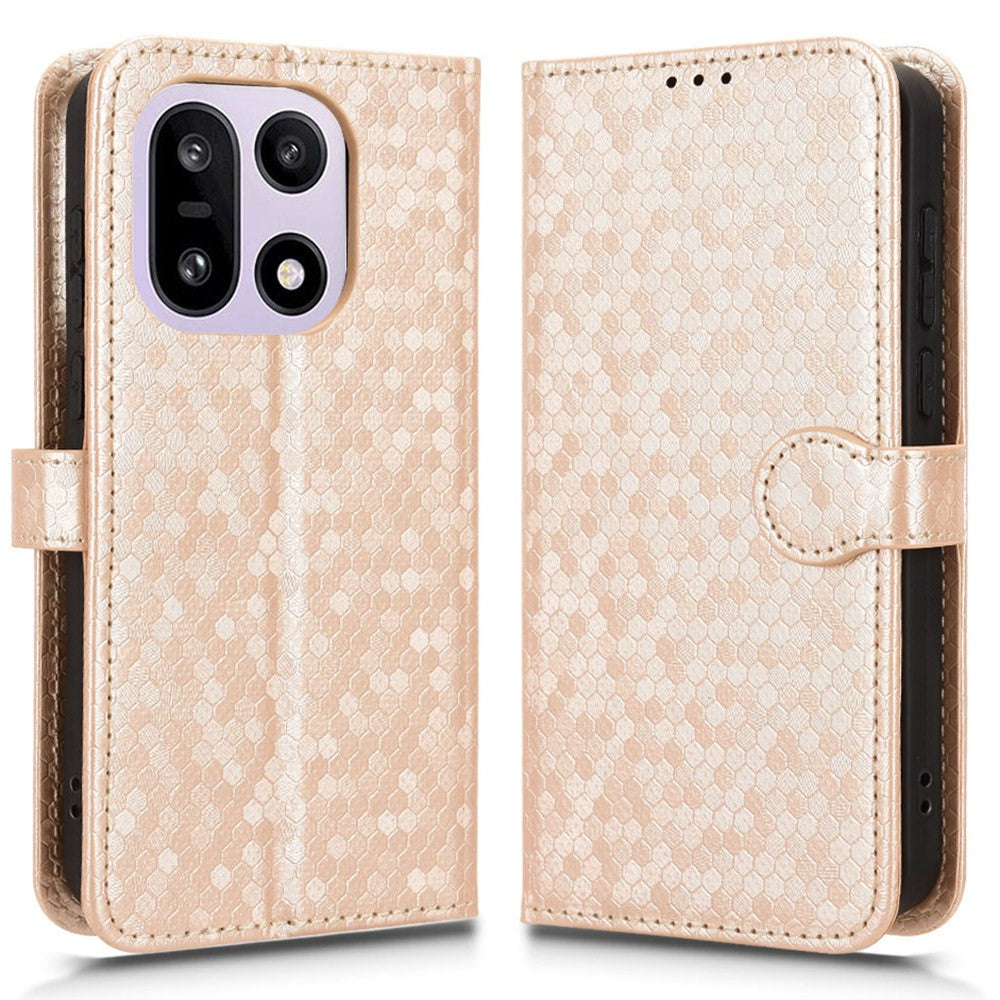 OnePlus 15 5G Plånboksfodral Prickmönster Avtryck PU-läder mobilfodral med Handledsrem