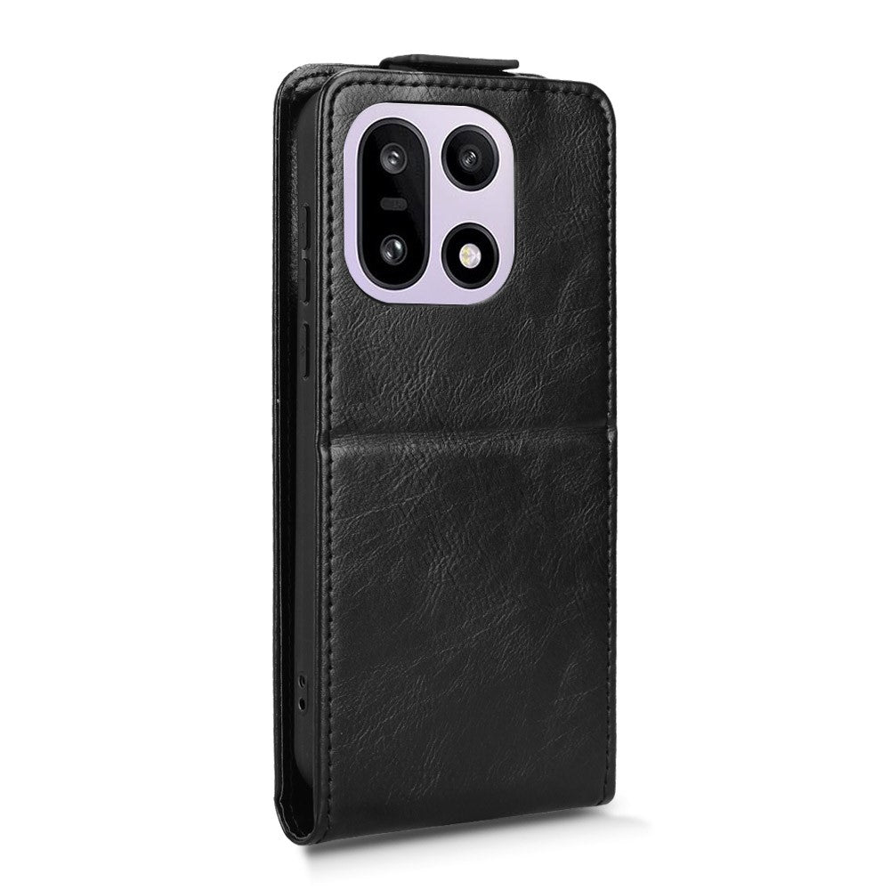 OnePlus 15 5G Stativfodral Magnetiskt Spänne Vertikalt Flip Lädermobilfodral med Korthållare