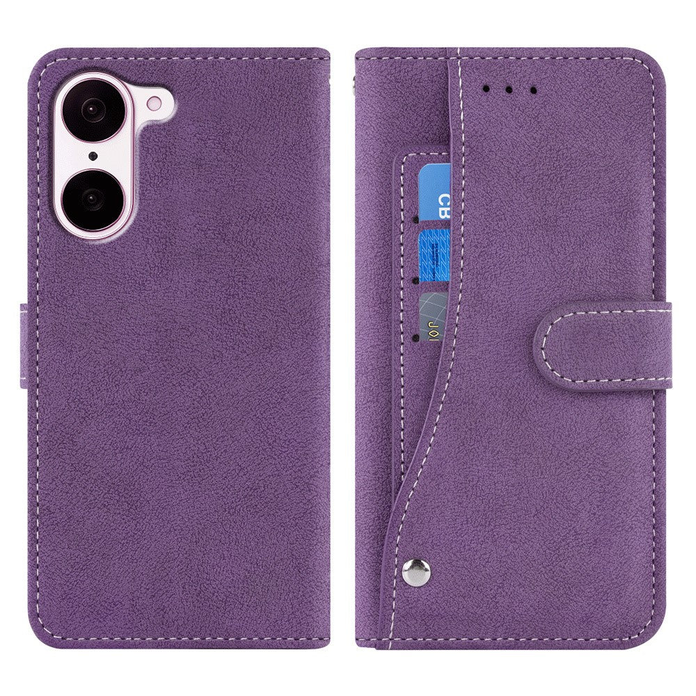 OnePlus Nord CE5 5G / Ace 5 Racing 5G-skal Retro PU-läderplånboksfodral med roterande korthållare