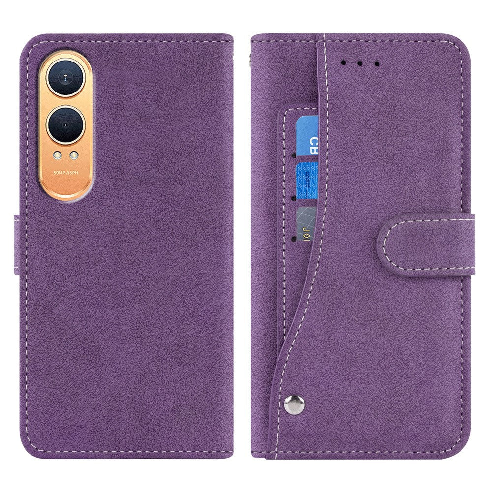 OnePlus Nord CE4 Lite 5G / Oppo K12x 5G (Kina) Fodral Retro PU-läder Plånboksfodral med roterande korthållare